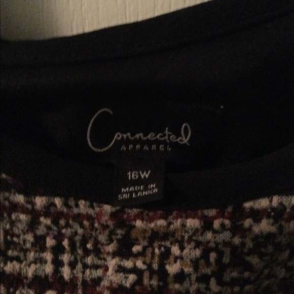 Connected Apparel dress plaid knit 16W - Picture 3 of 4